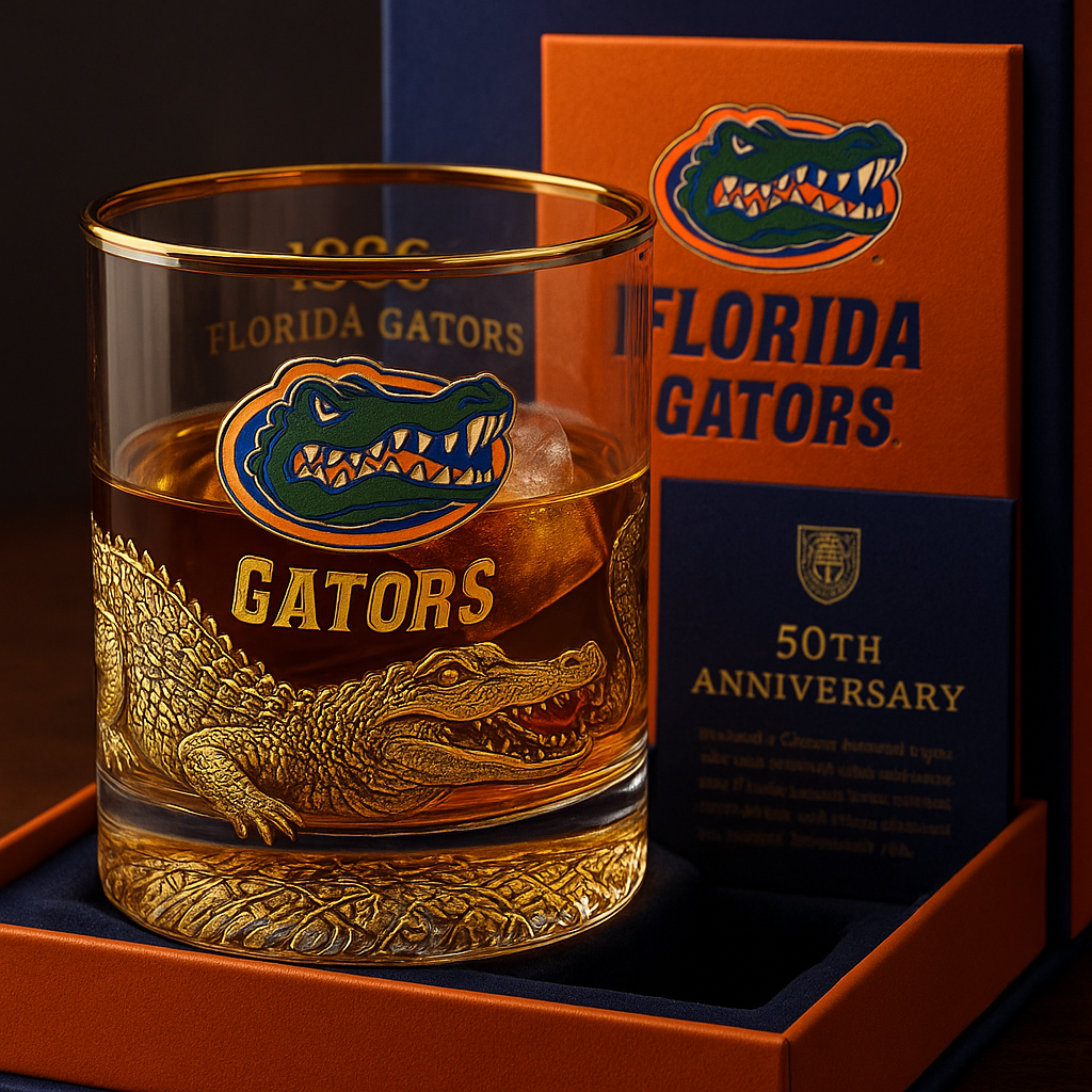 Florida Gators 50th Anniversary Whiskey Glass