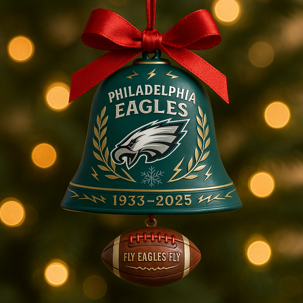 Philadelphia Eagles 1933–2025 Commemorative Christmas Bell Ornament