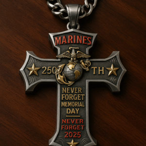 Marine Corps 250th Anniversary Bronze Cross Necklace