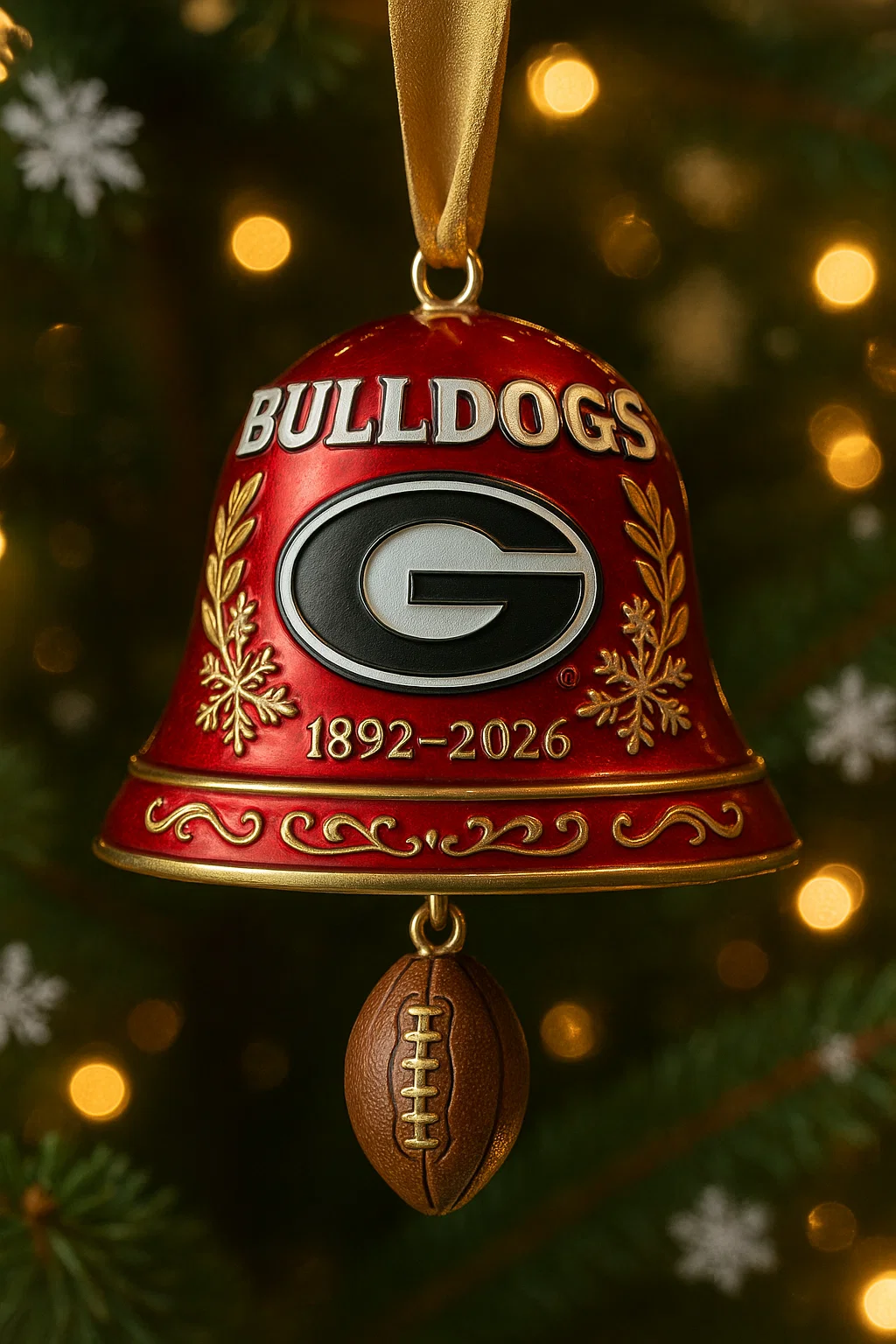 Georgia Bulldogs 134th Anniversary Bell Ornament