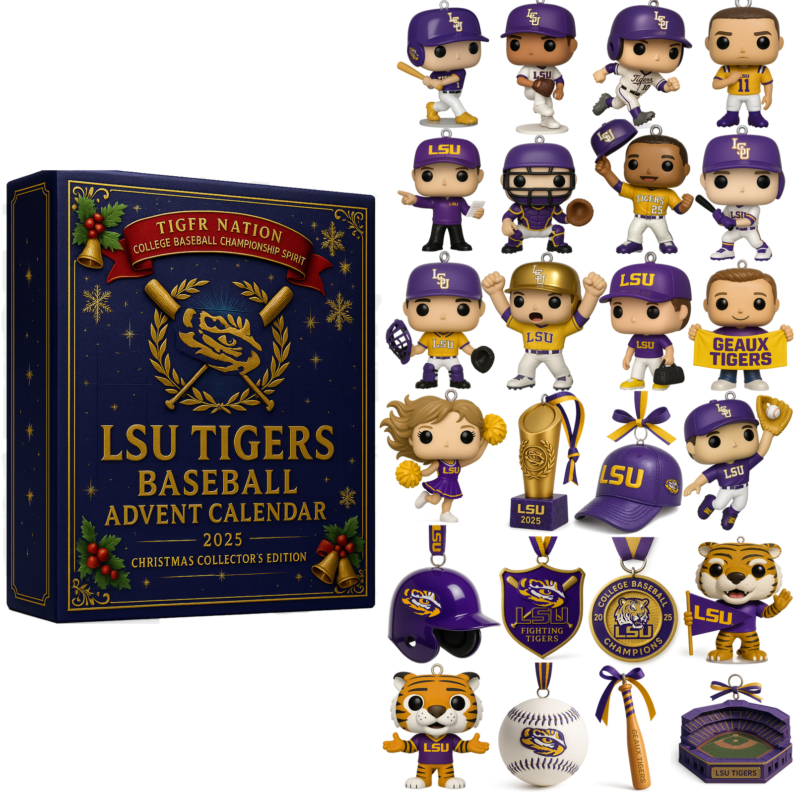 LSU Tigers Baseball 2025 Advent Calendar · Christmas Collector’s Edition