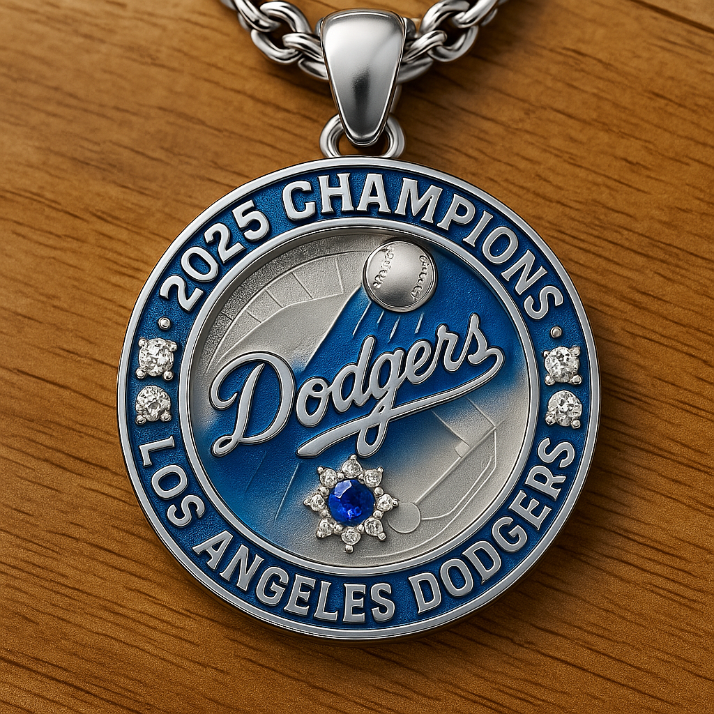 Los Angeles Dodgers 2025 Champions Commemorative Medal Necklace