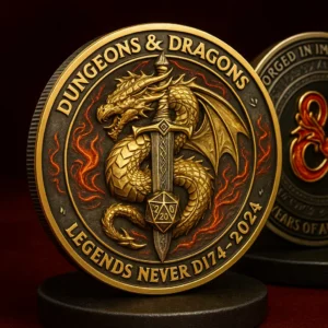Dungeons & Dragons 50th Anniversary Coin · “Legends Never Die” Collector’s Edition