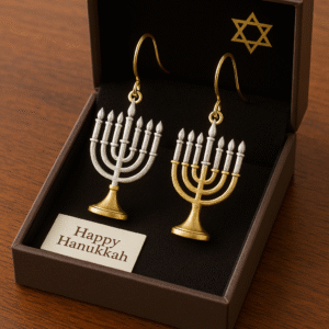 Hanukkah Menorah Earrings · Festival of Lights Limited Edition