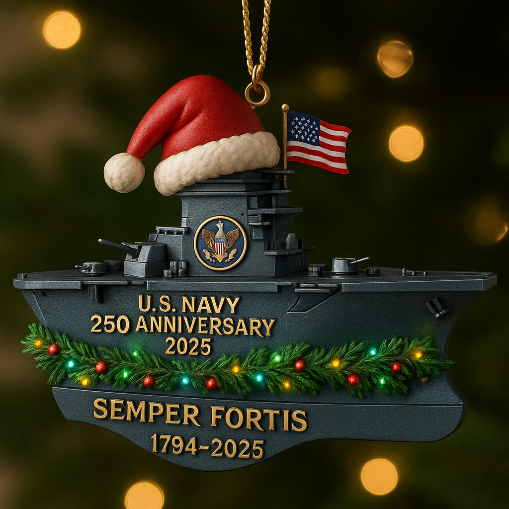 U.S. Navy 250th Anniversary Ornament · “Semper Fortis” Limited Edition (1794–2025)