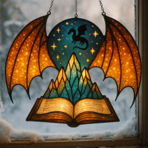 Stained Glass “Dragon’s Tale” Ornament – The Wings of Magic Edition
