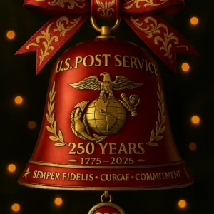 U.S. Post Service 250th Anniversary Bell Ornament (1775–2025) – Semper Fidelis Edition