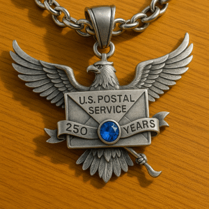 U.S. Postal Service 250th Anniversary Eagle Pendant Necklace (1775–2025)